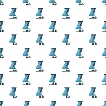 Baby stroller repeat seamless pattern background illustration Stock Illustration