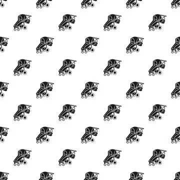 Baby stroller seamless pattern for textile and web design 스톡 일러스트