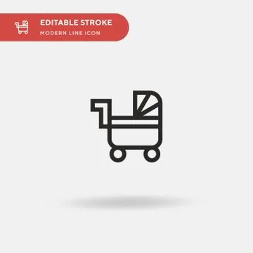 Baby Stroller Simple vector icon. Illustration symbol design template for web Stock Illustration