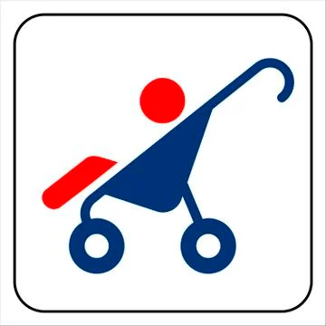 Baby stroller symbol , vector Stock Illustration