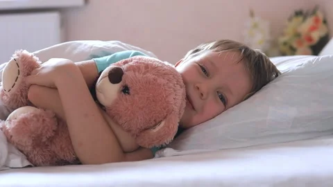 Baby with the teddy bear Stock Footage 168141225