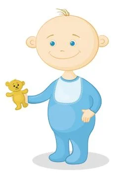 Baby with a teddy bear Stock Illustration