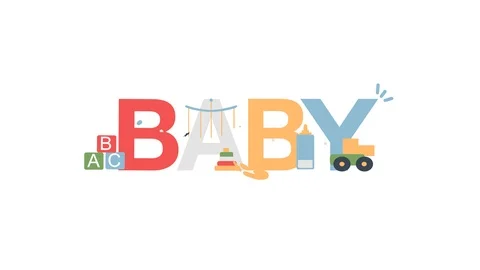 Baby Text Stock Footage 92475028