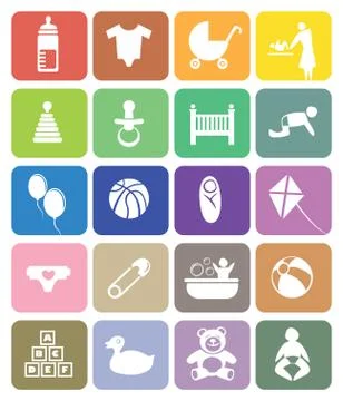 Baby Theme Vector Icon Set Illustrazione stock