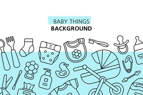 Baby things background Stock Illustration