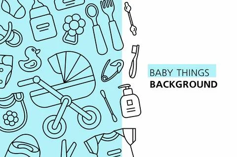 Baby things background Stock Illustration