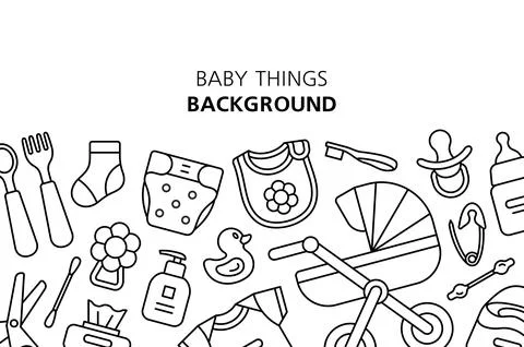 Baby things background Stock Illustration