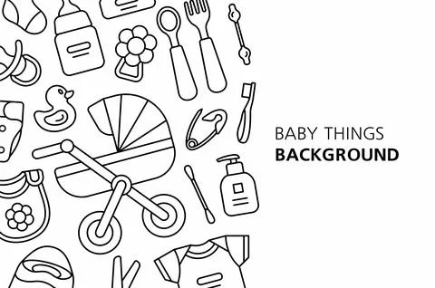 Baby things background Stock Illustration