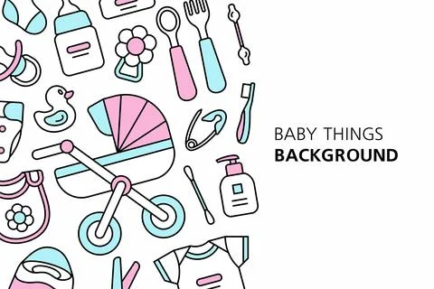 Baby things background Stock Illustration