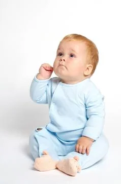Baby thinking Stock Photos