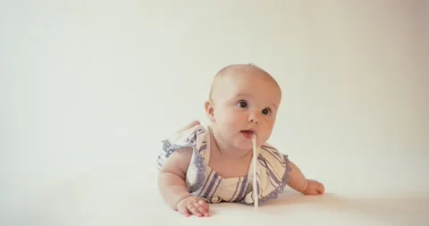 Baby throws up Stock Footage 195584001