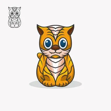 Baby tiger vector Stock Illustration