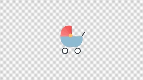 Baby trailer animated flat 2D icon Video stock 281417067