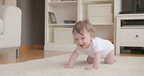 Baby trying to stand Video stock 50160289