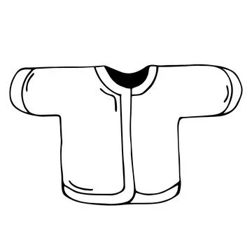 Baby undershirt vector icon. Hand-drawn black doodle. Small jacket on a white Stock Illustration