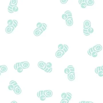 Baby unknown ache glyph vector seamless pattern Stock Illustration