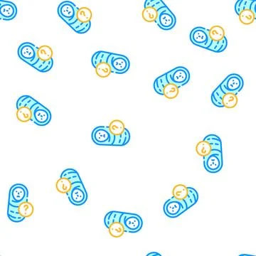 Baby unknown ache vector seamless pattern Stock Illustration