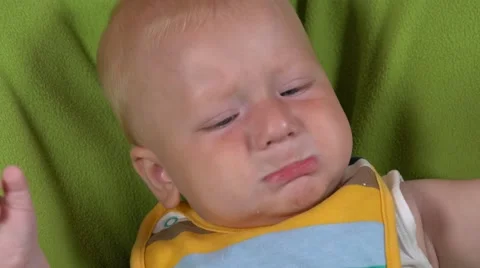 Baby is upset and does not want to eat Stock Footage 64859784