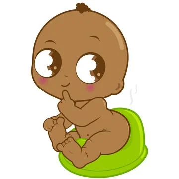 Baby using the potty. Vector illustration Stock Illustration