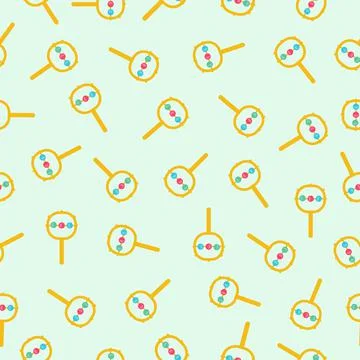 Baby vector rattles seamless pattern Stock Illustration