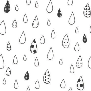 Baby vector seamless pattern. Light fun rain print for textil Stock Illustration