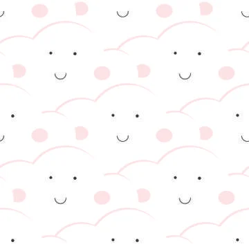 Baby vector seamless pattern. Light fun sky print for textil Illustrazione stock