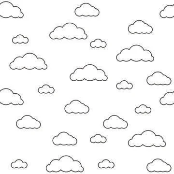 Baby vector seamless pattern. Light fun sky print for textile Illustrazione stock