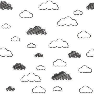 Baby vector seamless pattern. Light fun sky print for textile Illustrazione stock