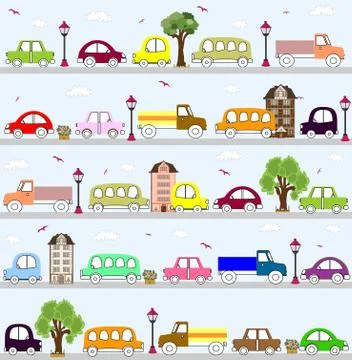 Baby vehicle pattern design. Stock Illustration