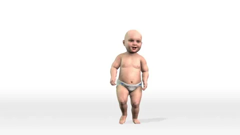 Baby walking towards the camera, 4K Loop, white background Stock Footage 147676209