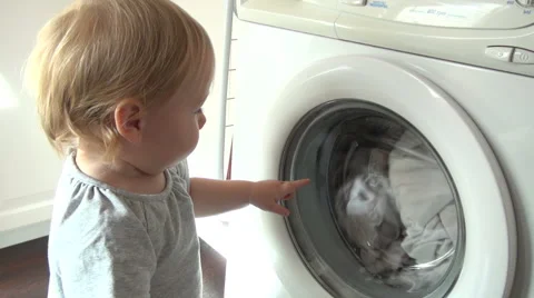 Baby washing machine Stock Footage 44122161