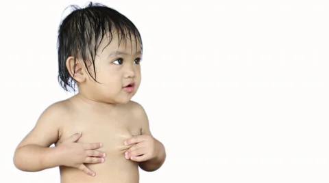 Baby on white background 動画素材 37870358