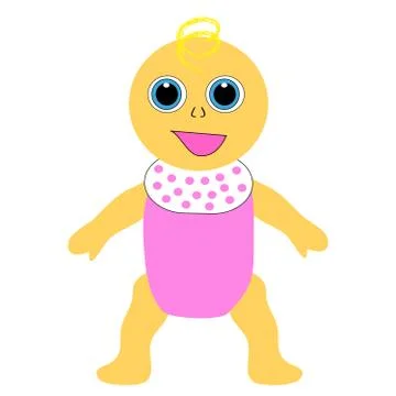 Baby on white background Stock Illustration