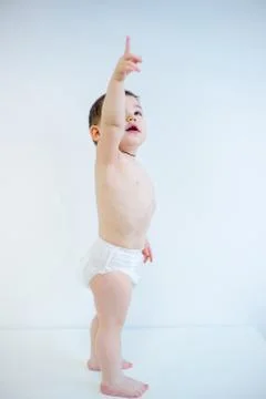 Baby on white background Stock Photos