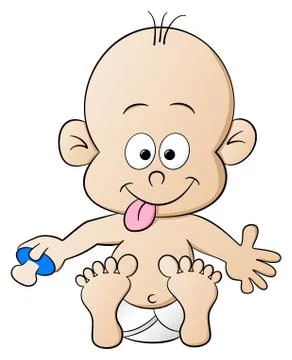 Baby on white Stock Illustration