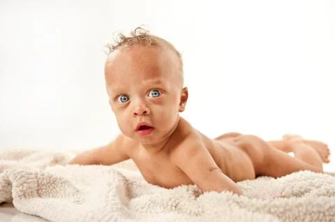 Baby on White Stock Photos