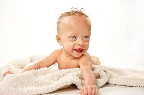 Baby on White Foto stock