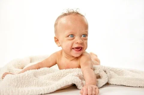 Baby on White Stock Photos