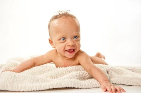 Baby on White Stock Photos