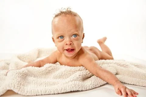 Baby on White Stock Photos