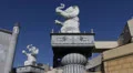Babylon Scene, Pillars Elephant Sculptures, Highland Shopping Center Courtyard HD Footage