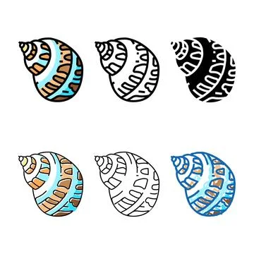 Babylon sea pack shell beach color icon vector Illustrazione stock