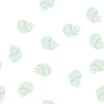 Babylon sea shell beach glyph seamless pattern Stock Illustration