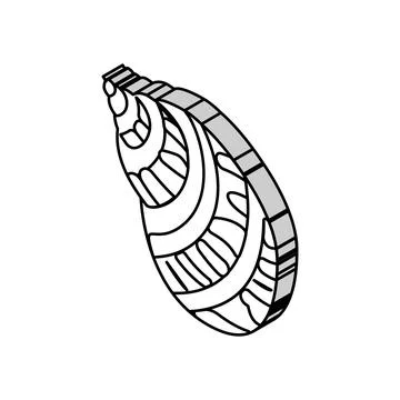 Babylon sea shell beach isometric icon vector illustration Illustrazione stock