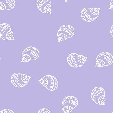 Babylon sea shell beach line seamless pattern 库存插图