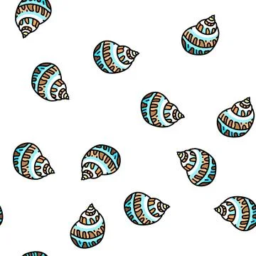 Babylon sea shell beach vector seamless pattern Stock Illustration