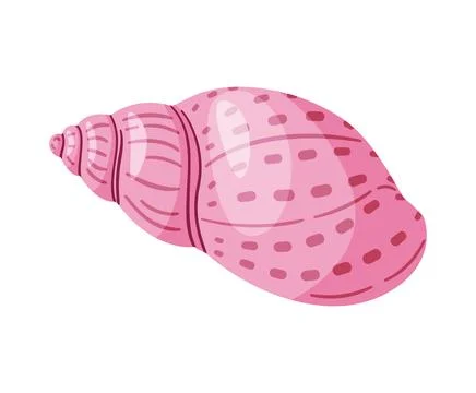 Babylon Seashell Hand drawn. Cartoon flat style illustration, seashell isolated 스톡 일러스트