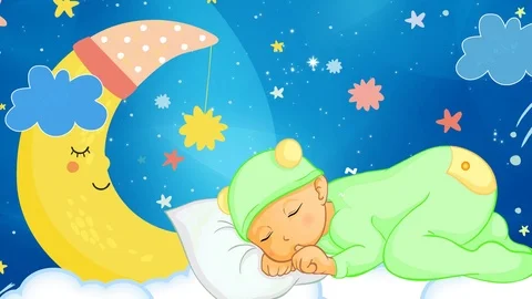 Baby,night, lullaby, star,background, sleep, relaxation, children Stock Footage