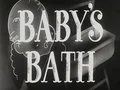 Baby's Bath Time Giving A Clean Vintage Home Old Movie Film Title Graphic Retro HD Footage