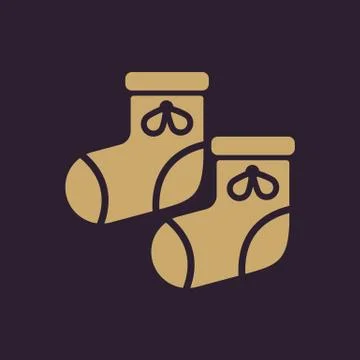 Babys bootees icon. design. Socks, sox, Babys bootees symbol. web. graphic. AI Stock-Illustration